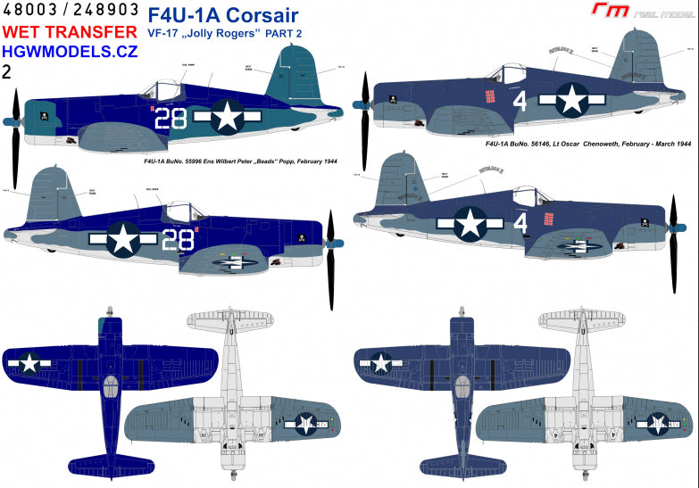 HGW 248903 1:48 Vought F4U-1A Corsair VF-17 'Jolly Rogers' - Part 2