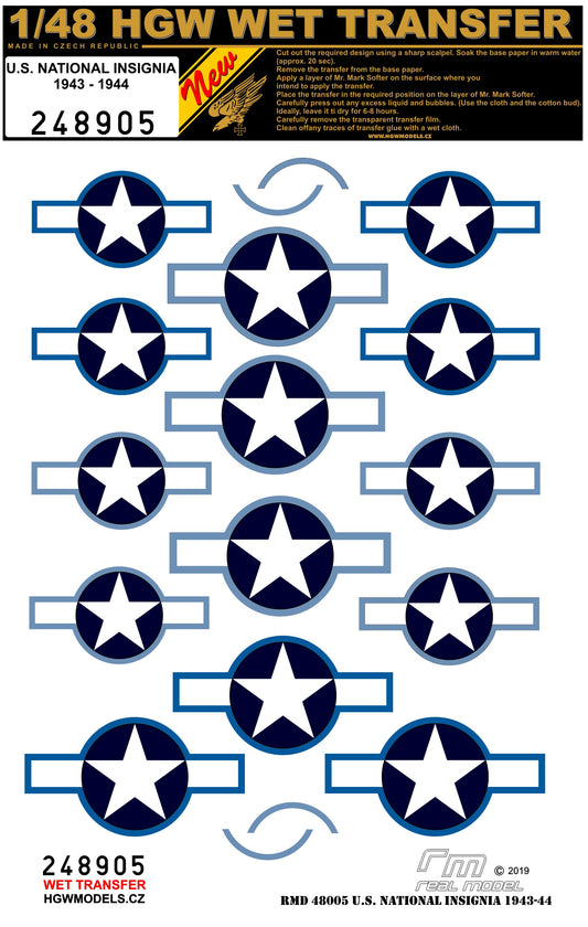 HGW 248905 1:48 U.S. National Insignia 1943-1944