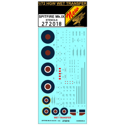 HGW 272018 1:72 Supermarine Spitfire Mk.IXc/Mk.IXe - Stencils