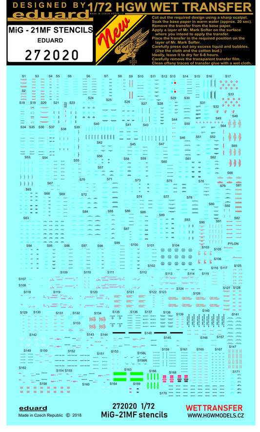 HGW 272020 1:72 Mikoyan MiG-21MF - Stencils