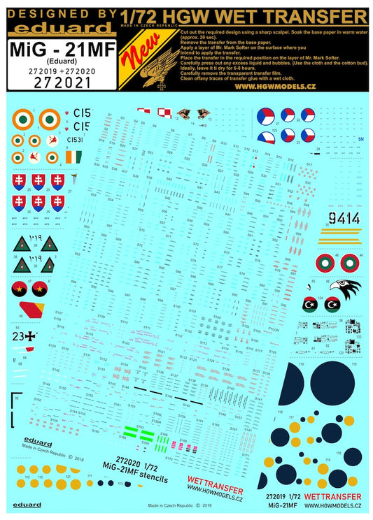 HGW 272021 1:72 Mikoyan MiG-21MF - Marking & Stencils