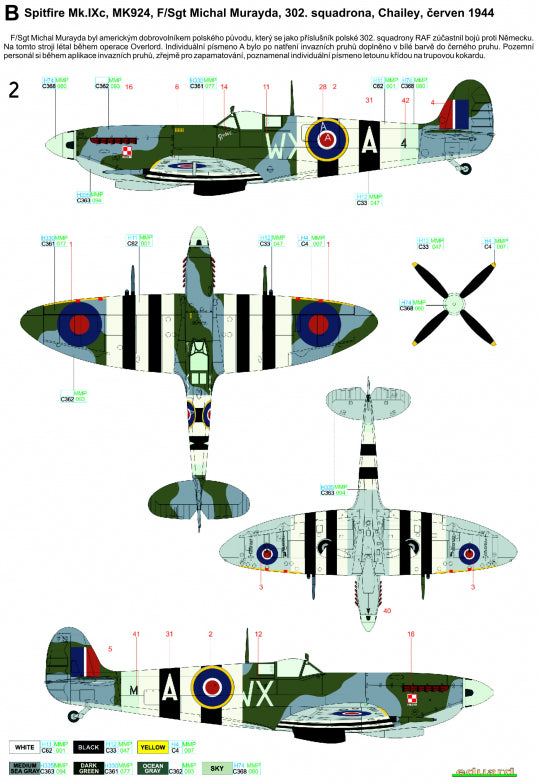 HGW 272028 1:72 Supermarine Spitfire Mk.IXC/Mk.IXe 'The Longest Day' - Markings