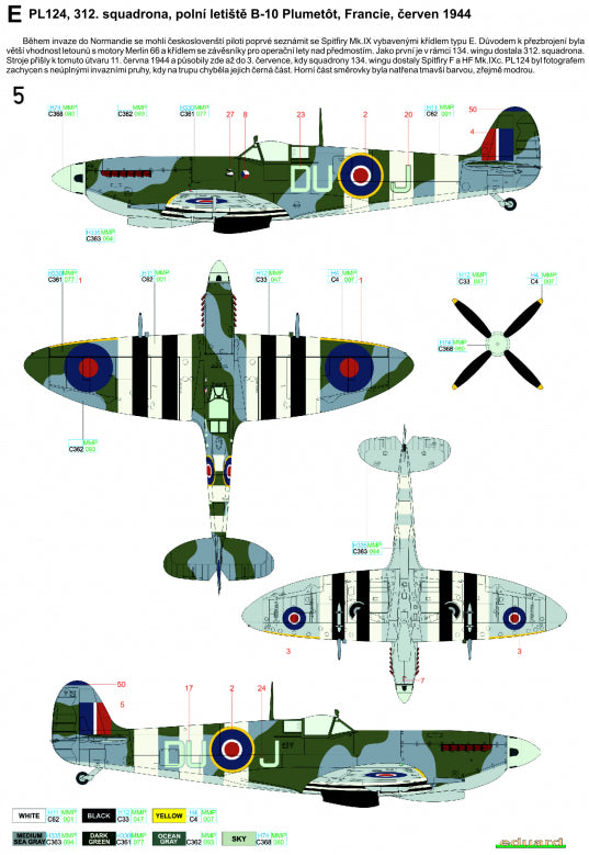 HGW 272028 1:72 Supermarine Spitfire Mk.IXC/Mk.IXe 'The Longest Day' - Markings