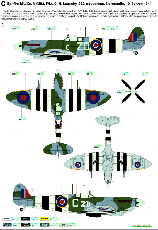 HGW 272028 1:72 Supermarine Spitfire Mk.IXC/Mk.IXe 'The Longest Day' - Markings