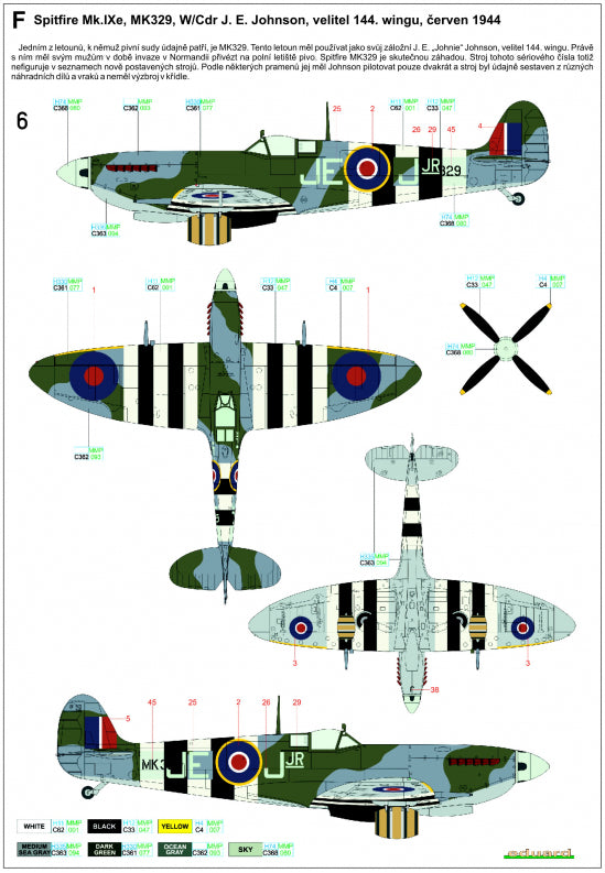 HGW 272030 1:72 Supermarine Spitfire Mk.IXC/Mk.IXE - Markings + Stencils Eduard Wet Transfers