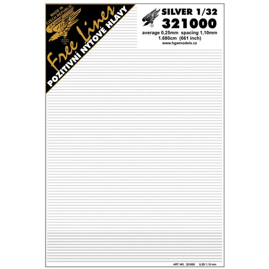 HGW 321000 1:32 silver 0.25mm - spacing: 1,10 mm riveting set