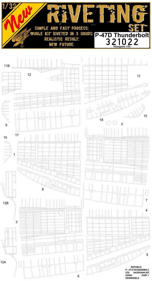 HGW 321022 1:32 Republic P-47D Thunderbolt Positive Rivets