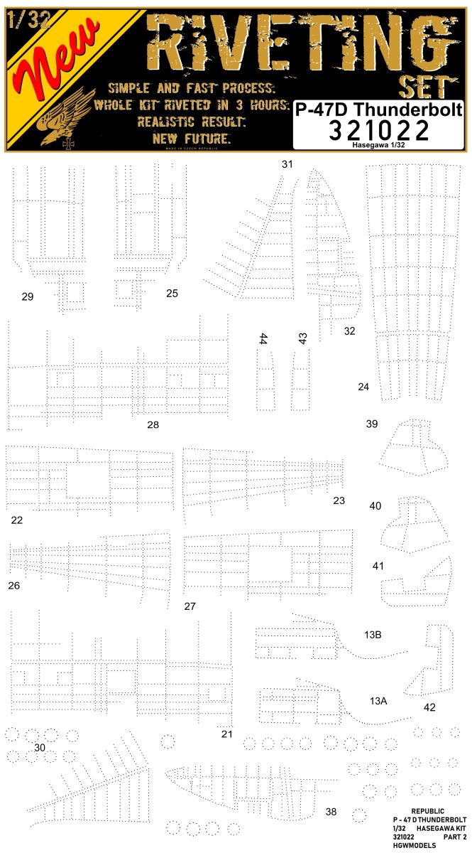 HGW 321022 1:32 Republic P-47D Thunderbolt Positive Rivets