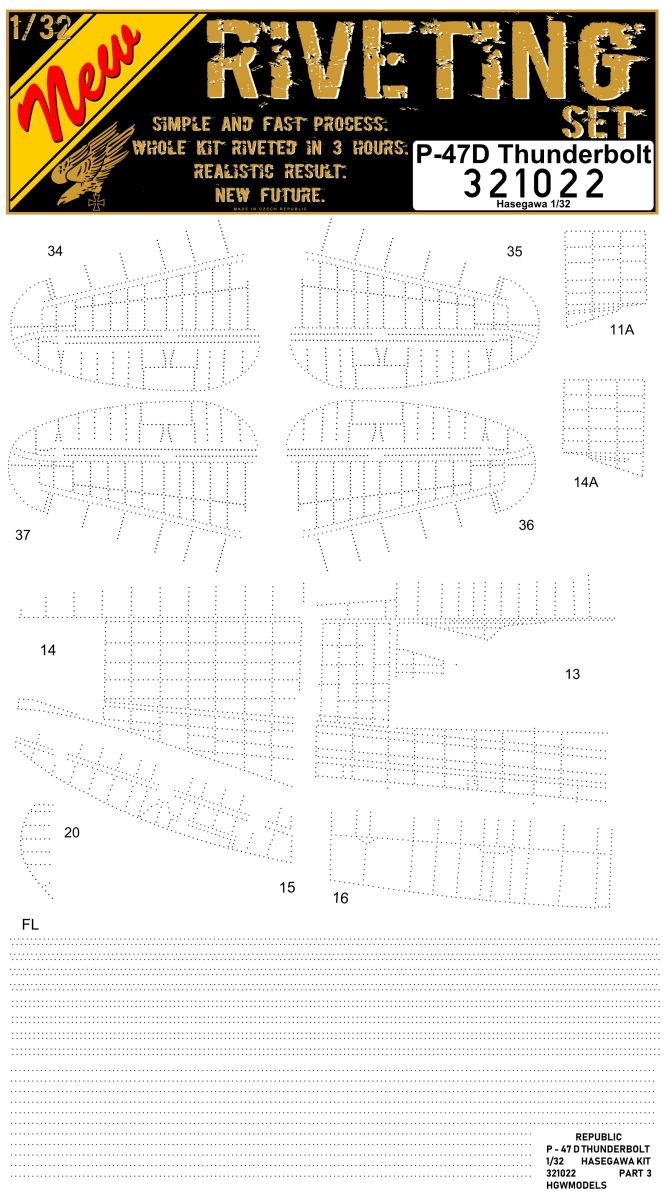 HGW 321022 1:32 Republic P-47D Thunderbolt Positive Rivets