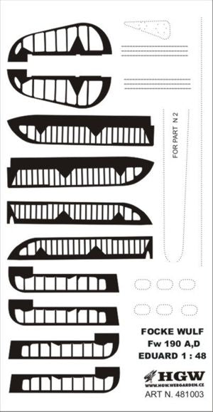 HGW 481003 1:48 Focke-Wulf Fw-190A/Fw-190D Control Surfaces