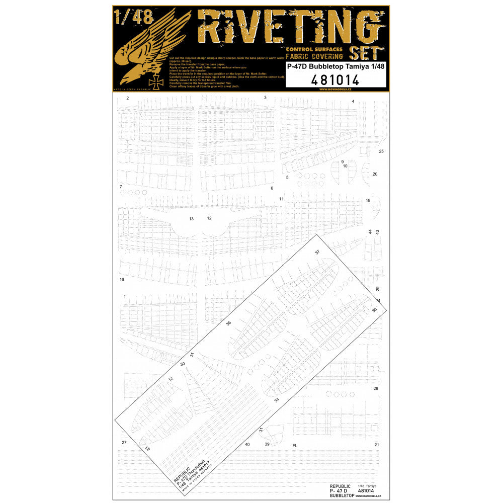 HGW 481014 1:48 Republic P-47D Thunderbolt - 'Bubbletop' Rivet Set