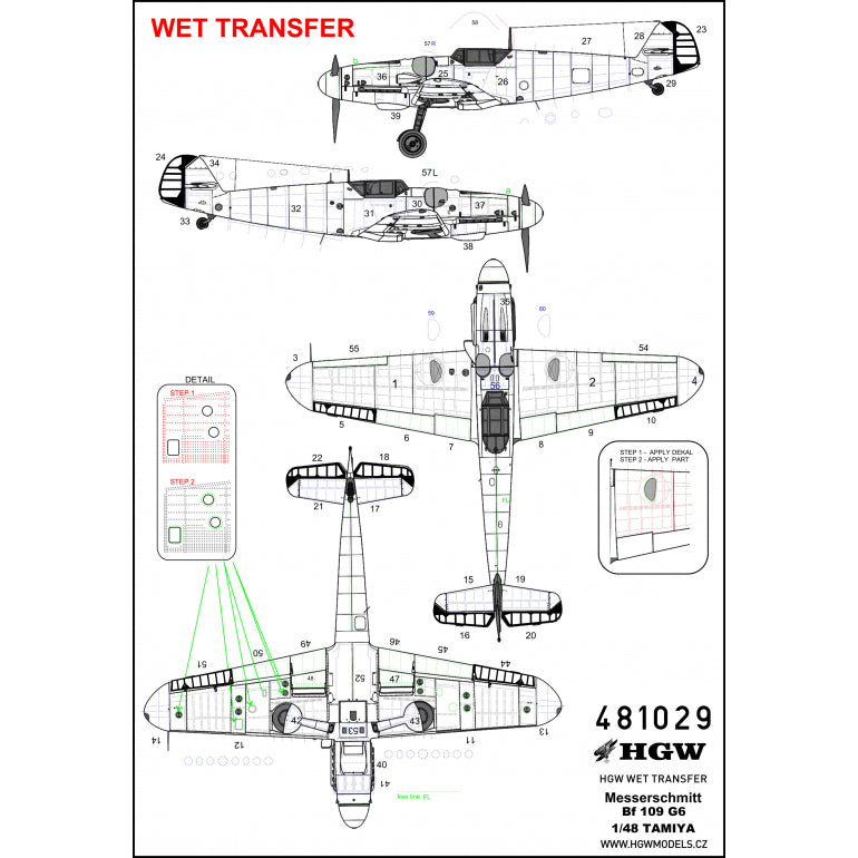 HGW 481029 1:48 Messerschmitt Bf-109G-6 Riveting Set