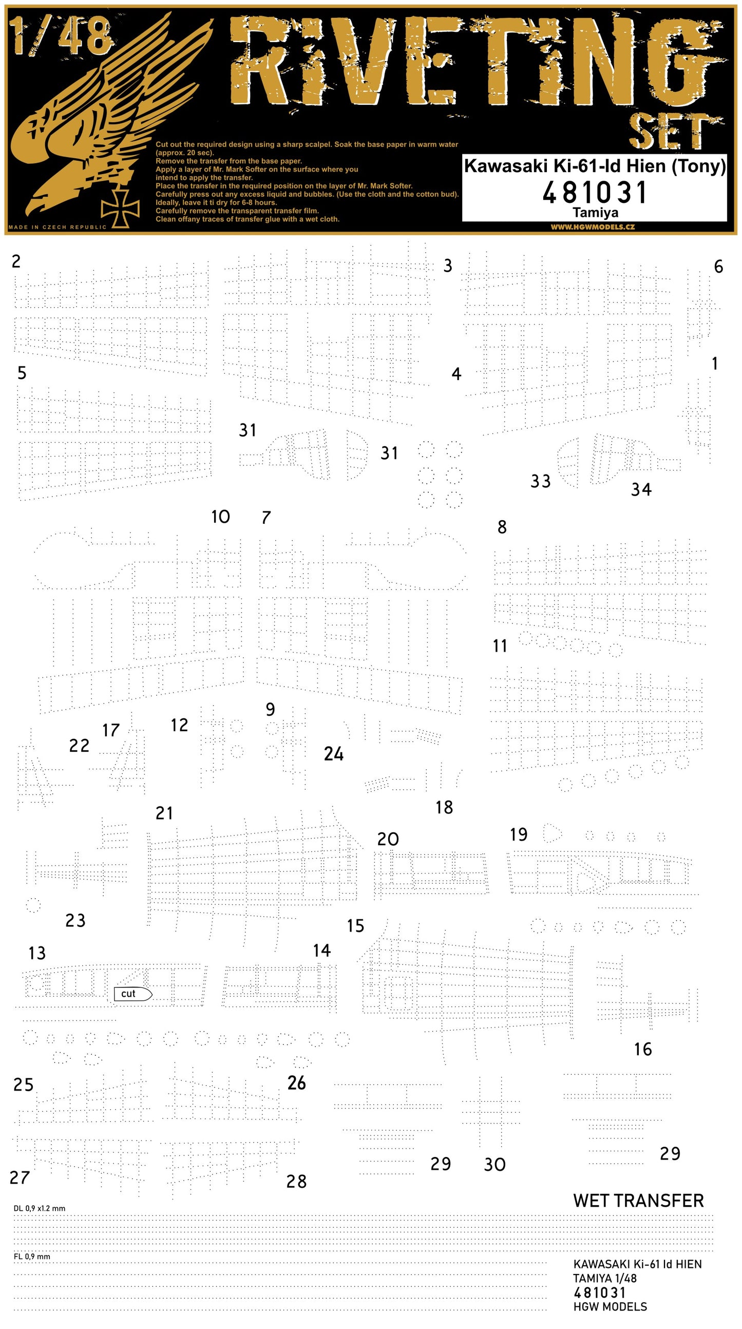 HGW 481031 1:48 Kawasaki Ki-61-Id Hien (Tony) Positive Rivets