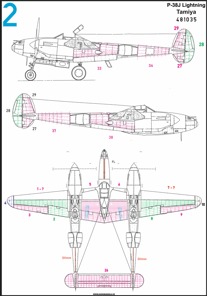 HGW 481035 1:48 Lockheed P-38J Lightning Riveting Sets