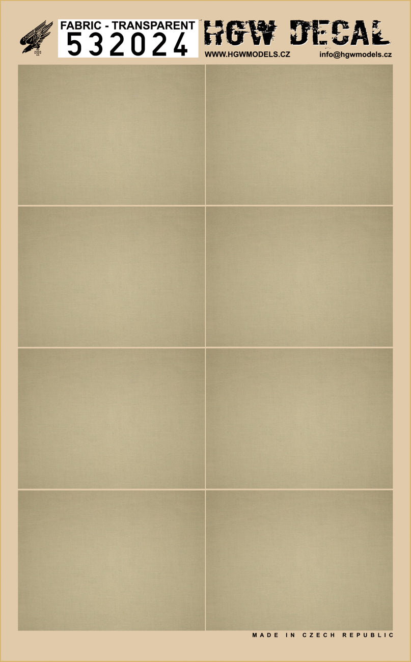 HGW 532024 1:32 Fabric Transparent 8pcs of 82 x 61mm