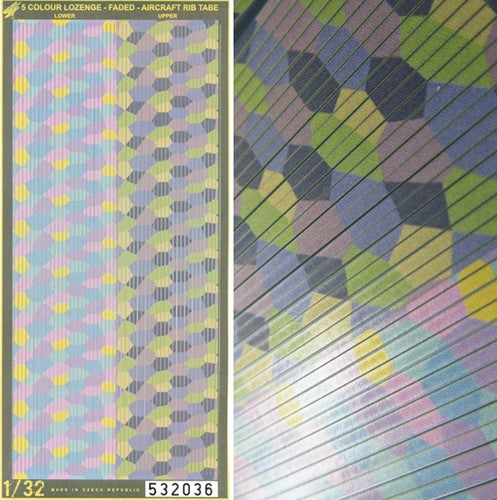 HGW 532036 1:32 Aircraft Rib Tape - 5 Colour Lozenge