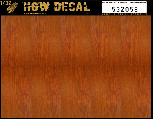 HGW 532058 1:32 Dark Wood - Transparent (NO GRID) A5 Sheet