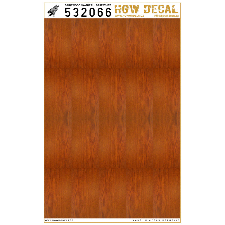 HGW 532066 1:32 Dark Wood - White Base - (NO GRID) A4 Sheet