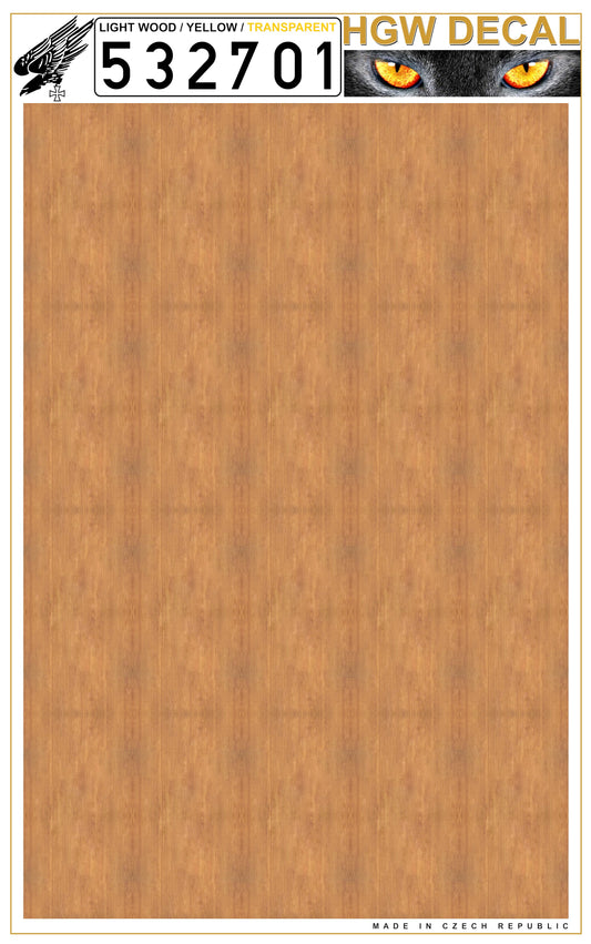 HGW 532701 1:32 Yellow Light Wood - Transparent - (NO GRID) A4 Sheet