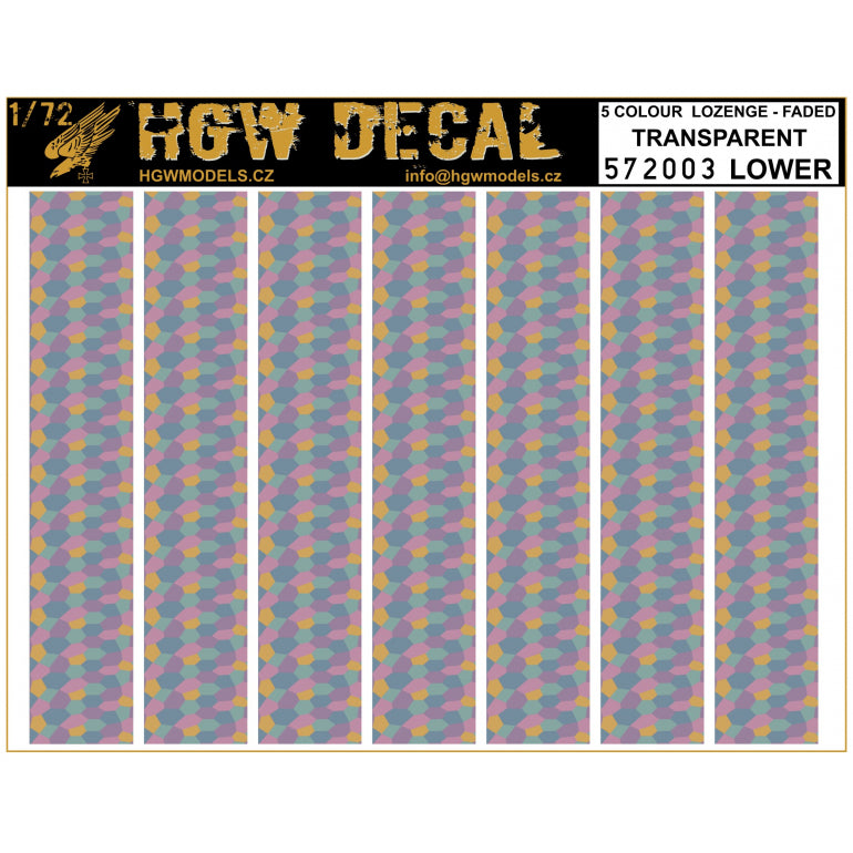 HGW 572003 1:72 5 Colour Lozenge Lower - Transparent A5 Sheet