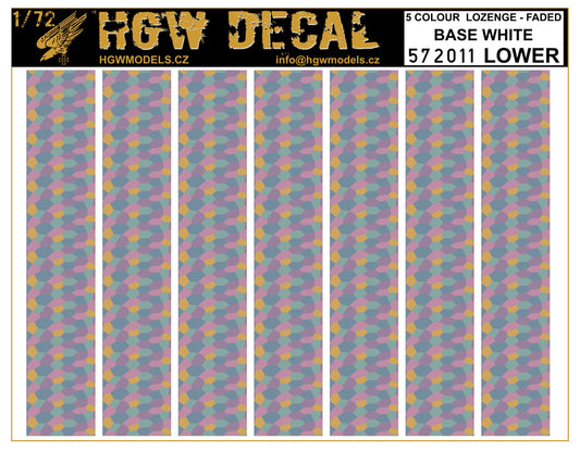 HGW 572011 1:72 5 Colour Lozenge Lower - Base White A5 Sheet