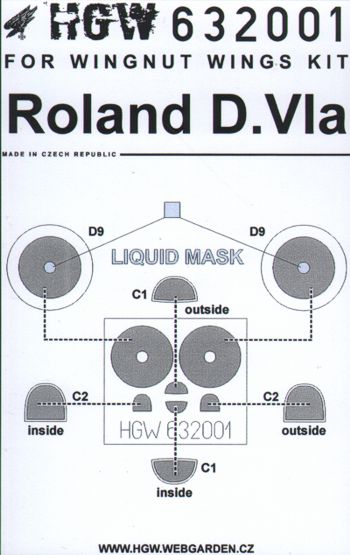 HGW 632001 1:32 Roland D.VIa Masking Set