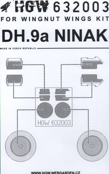 HGW 632003 1:32 AirCo/de Havilland DH.9A NINAK Masking Set