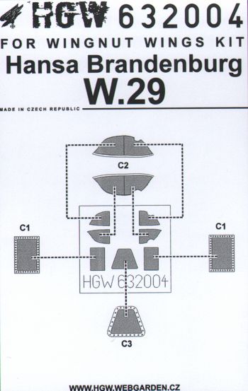 HGW 632004 1:32 Hansa-Brandenburg W.29 Masking Set