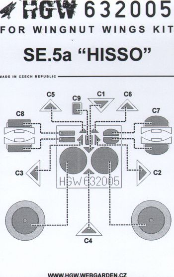 HGW 632005 1:32 Royal_Aircraft_Factory S.E.5a Masking Set