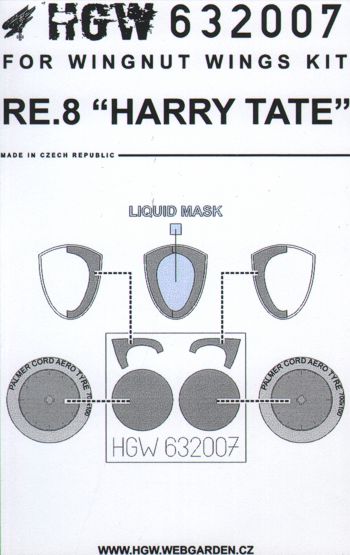 HGW 632007 1:32 Royal_Aircraft_Factory Re.8 Harry Tate Masking Set