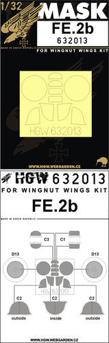 HGW 632013 1:32 Royal_Aircraft_Factory Fe.2b Masking Set