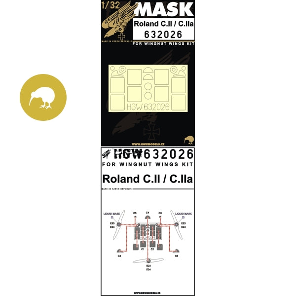 HGW 632026 1:32 Roland C.II & C.IIa - Masking Set