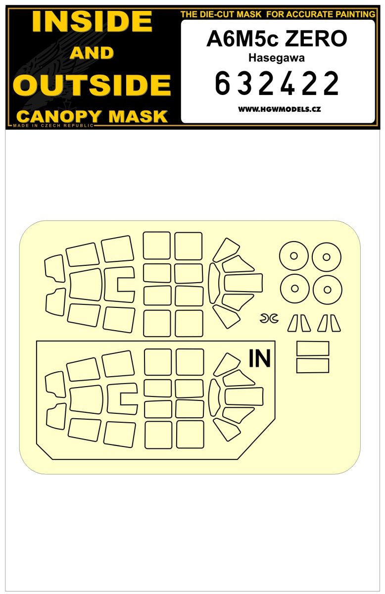 HGW 632422 1:32 Mitsubishi A6M5c 'Zero' Inside & Outside Canopy Mask