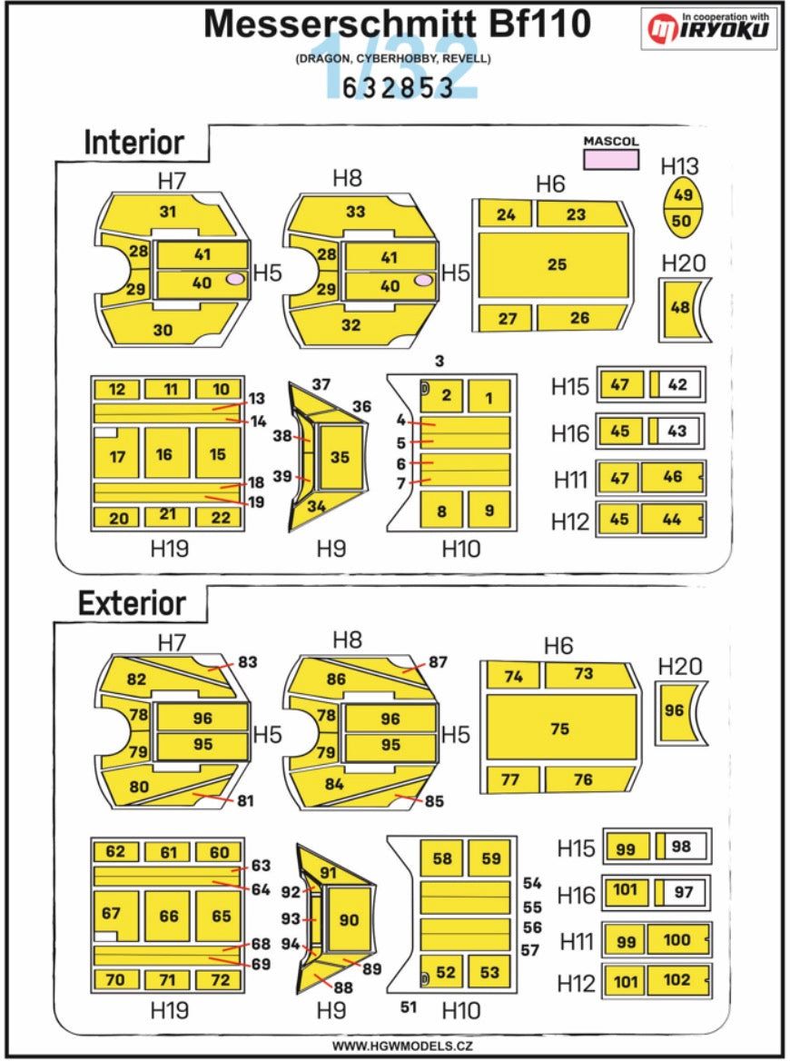 HGW 632853 1:32 Messerschmitt Bf-110C/D
