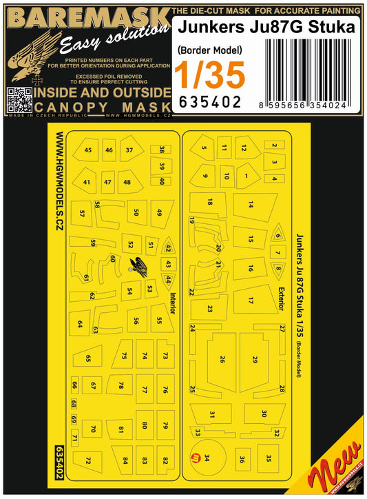 HGW 635402 1:35 Junkers Ju-87G 'Stuka' Inside & Outside Canopy Mask