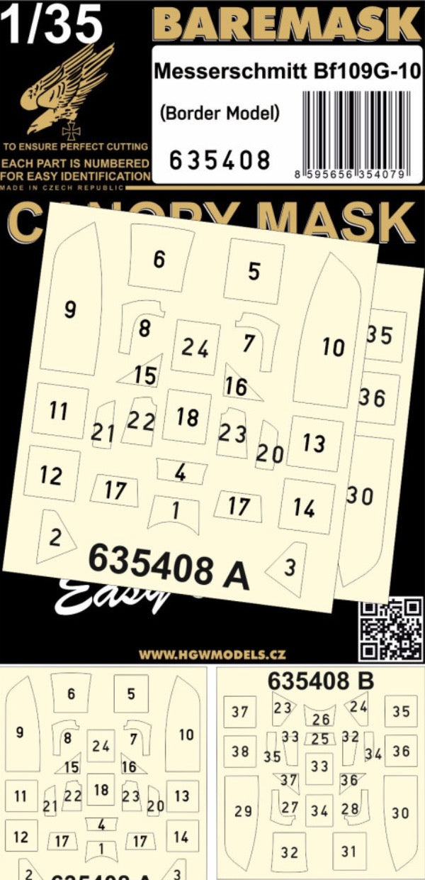 HGW 635408 1:35 Messerschmitt Bf109 G-10 - Masks