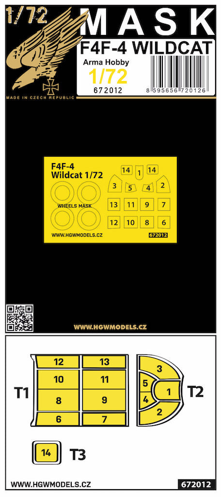 HGW 672012 1:72 Grumman F4F-4 Wildcat Masking Set