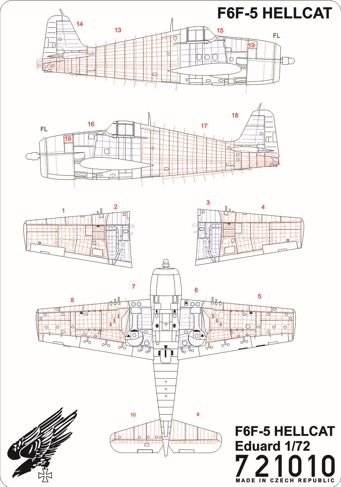 HGW 721010 1:72 Grumman F6F-5 Hellcat Riveting Set