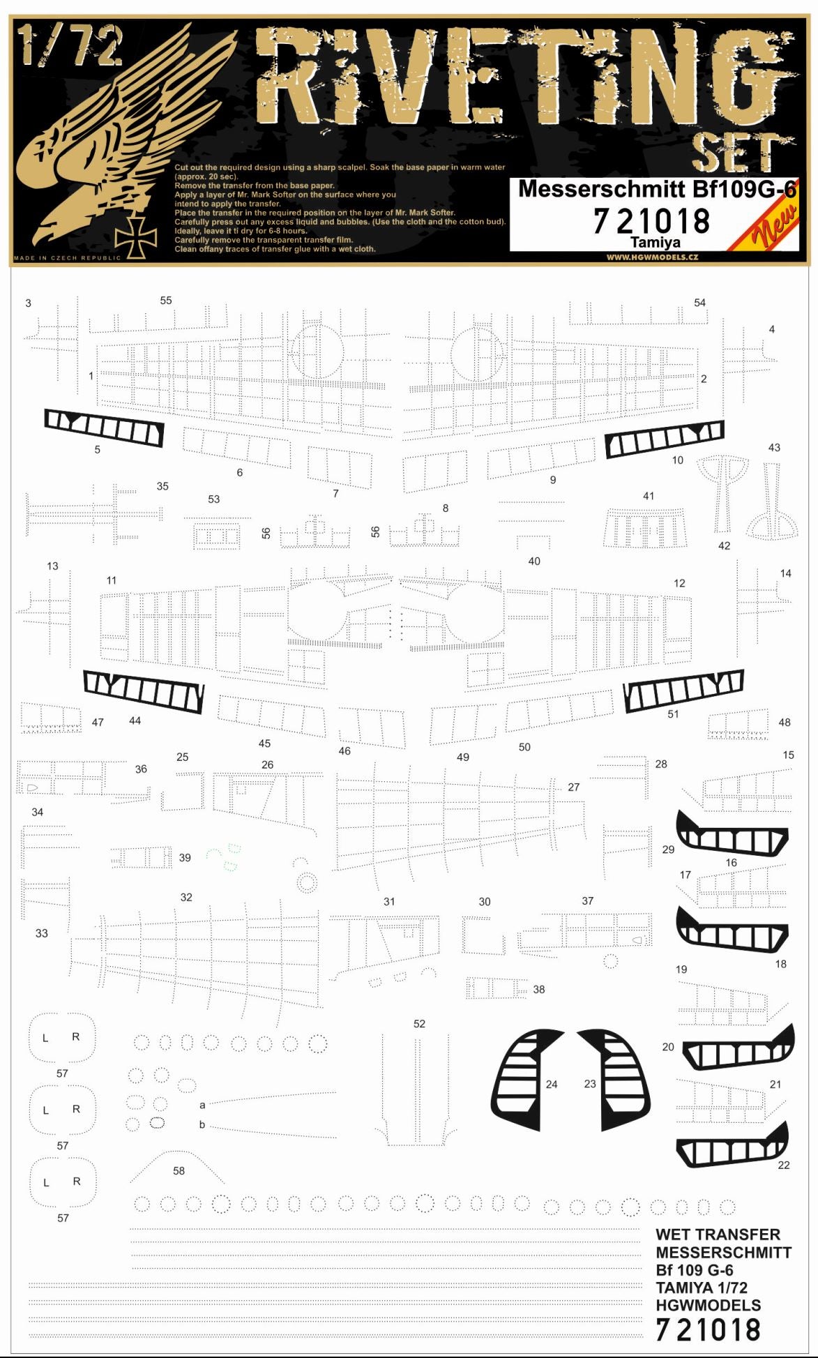 HGW 721018 1:72 Messerschmitt Bf-109G-6 Riveting Set