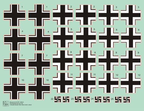 H-Model Decals HMD48023 1:48 Messerschmitt Bf-109D Invasion to Norway, Nachtjagdgruppe Messerschmitt Bf-109, Pt.4