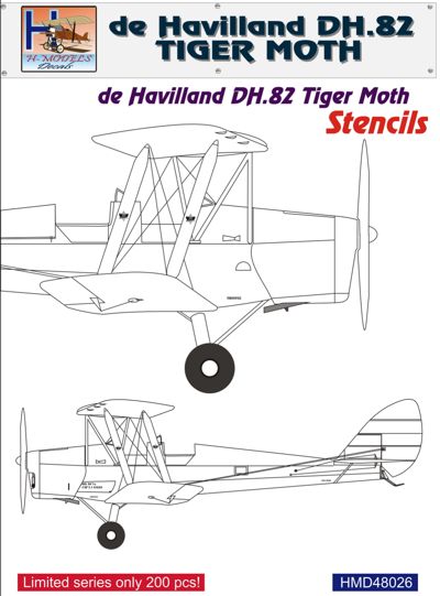 H-Model Decals HMD48026 1:48 de Havilland DH.82A Tiger Moth stencils (sets for 4 kits)