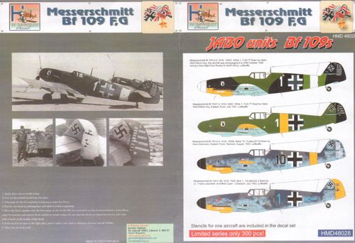 H-Model Decals HMD48028 1:48 Messerschmitt Bf-109F/Messerschmitt Bf-109G Jabo Units