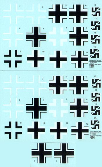 H-Model Decals HMD48032 1:48 Focke-Wulf Fw-190A NJGschw Wilde Sau Jagdgeschwader JG 300, Pt.1