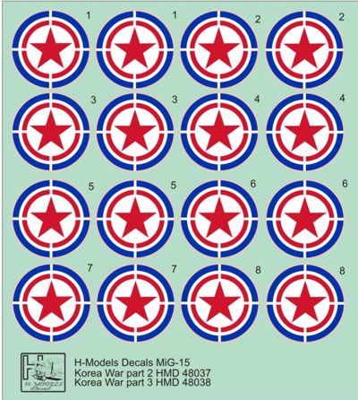 H-Model Decals HMD48037 1:48 Mikoyan MiG-15 Sov. Aces in Korea, Pt.2