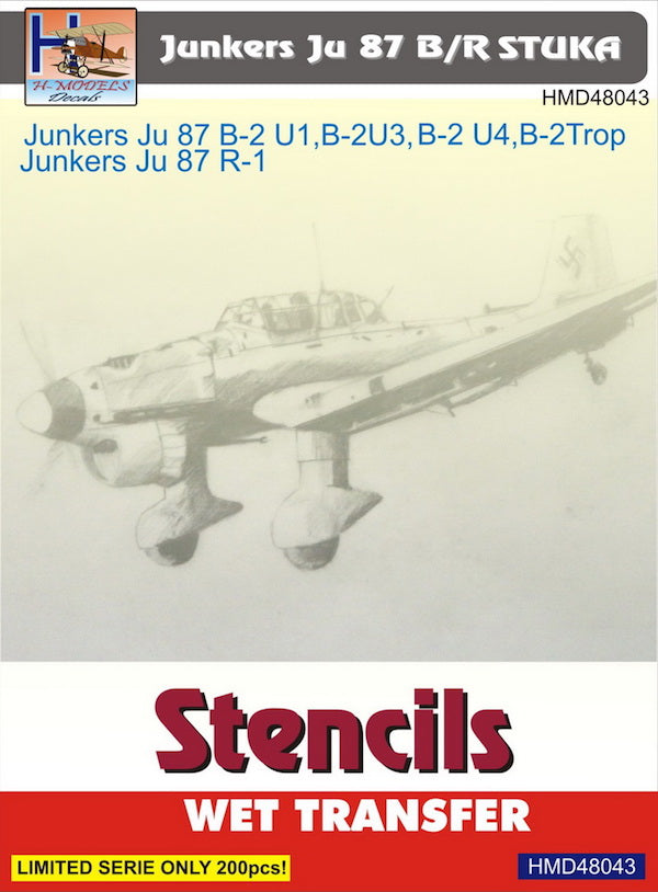 H-Model Decals HMD48043 1:48 Junkers Ju-87B/R 'Stuka' Stencils (sets for 2 kits)