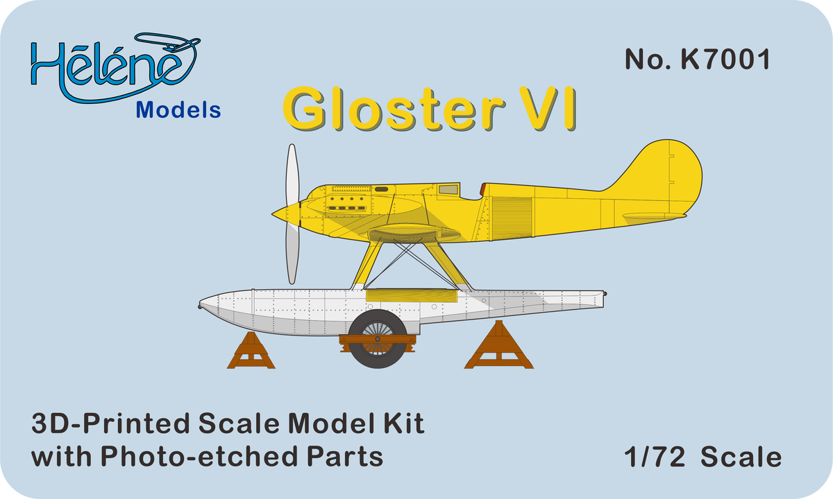 Helene Models HMK7001 1:72 Gloster VI floatplane Schneider Trophy Series. 3D-Printed with etched parts