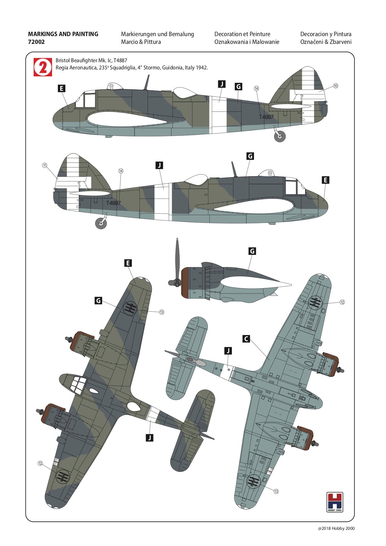 Hobby 2000 K72002 1:72 Bristol Beaufighter Mk.IF/Mk.IC