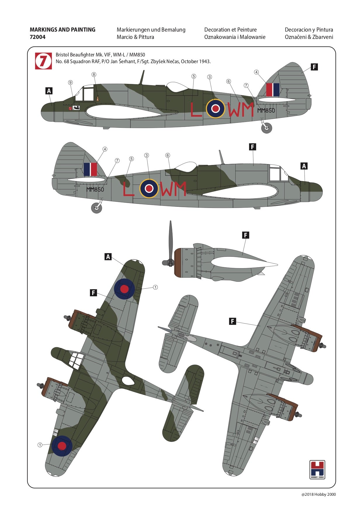 Hobby 2000 72004 1:72 Bristol Beaufighter Mk.VIC (ITF)/VIF