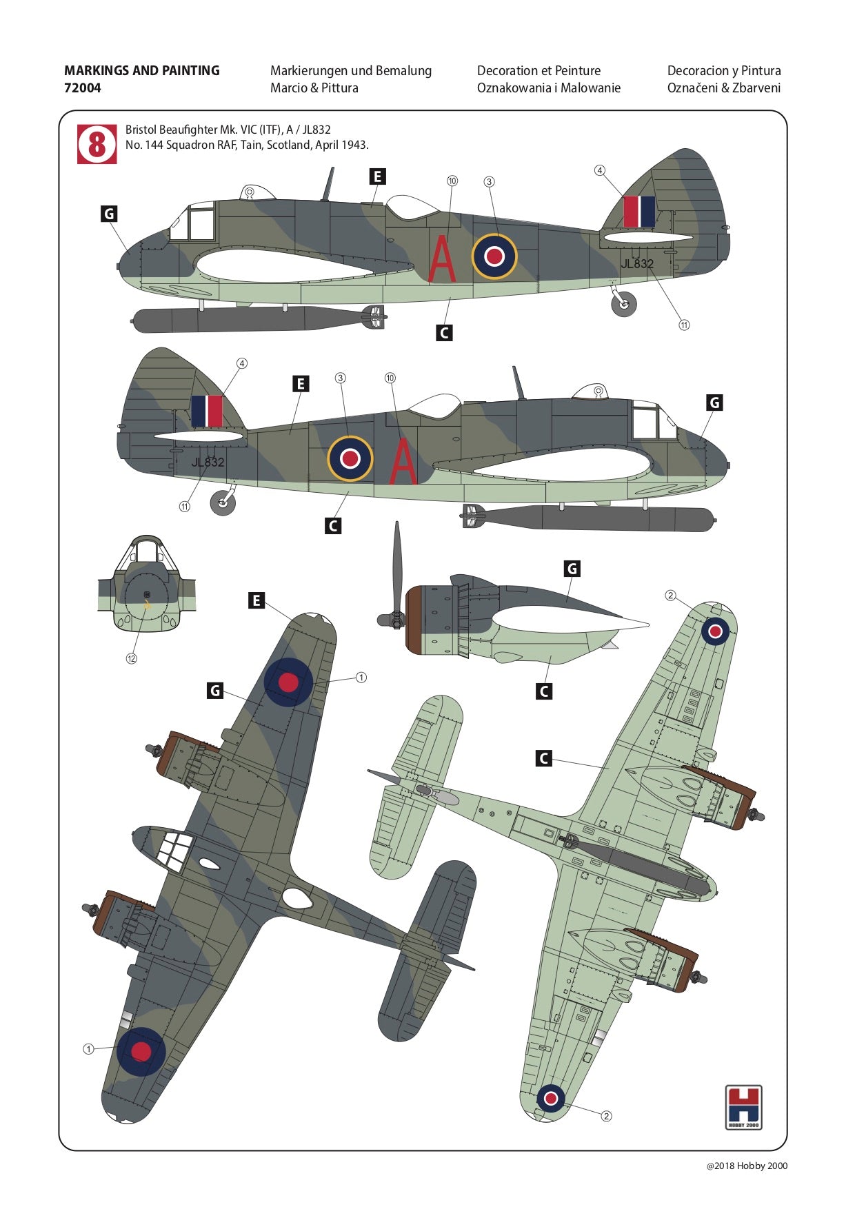 Hobby 2000 72004 1:72 Bristol Beaufighter Mk.VIC (ITF)/VIF