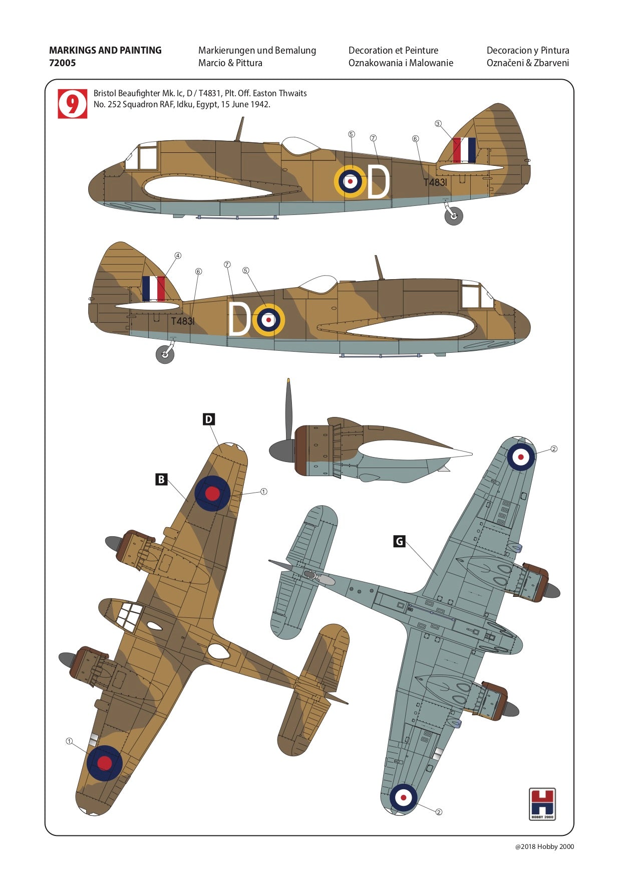 Hobby 2000 K72005 1:72 Bristol Beaufighter Mk.IC and Macchi C.202